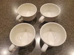 VTG SET OF 4 PFALTZGRAFF HERITAGE WHITE CUPS COFFEE TEA STONEWARE MUGS