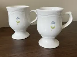 2 BEAUTIFUL VINTAGE PFALTZGRAFF GAZEBO GARLAND PEDESTAL MUGS/CUPS 5