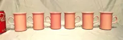 VINTAGE SET OF 6 CHURCHILL PINK COFFEE MUGS 4