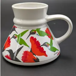 VINTAGE OTAGIRI JAPAN CERAMIC FAT BOTTOM MUG CUP TOM TRAYLOR HUMMINGBIRD 4.5