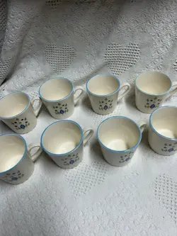 8 VINTAGE MARCREST STETSON SWISS ALPINE CHALET COFFEE MUGS CUPS MADE IN USA