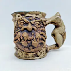 VTG RUMPH POTTERY FACE MUG OGRE MONSTER TROLL 1971 NUDE MAIDEN TANKARD STEIN