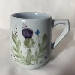 VINTAGE BUCHAN PORTOBELLO SCOTLAND FINEST STONEWARE THISTLE MUG 12OZ