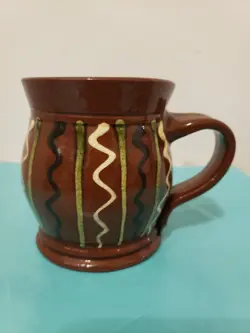 VINTAGE SJ POTTERY STONEWEAR ART POTTERY MUG CUP EXC COND BETHEL MISSOURI 3