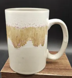 VINTAGE POTTERY COFFEE MUG LAVA DRIP GLAZE