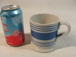 ANTIQUE ENGLISH MOCHAWARE BANDED POTTERY MUG 3 3/4
