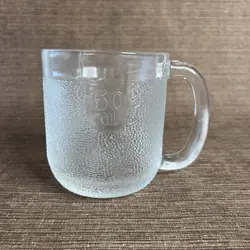 VINTAGE IITTALA 50 CL TEXTURED GLASS BEER MUG  MID-CENTURY MODERN FINNISH DESIG