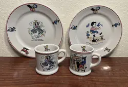 SHENANGO CHINA CHILDS PLATE MUG NURSERY RHYME SET OF 4 VINTAGE