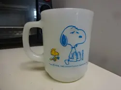 VINTAGE 70'S FIRE KING ANCHOR HOKING MADE IN USA SNOOPY MUG CUP CLEAN