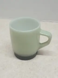 ANCHOR HOCKING FIRE KING VINTAGE STACKING MUG - GRAY WITH BLACK BASE