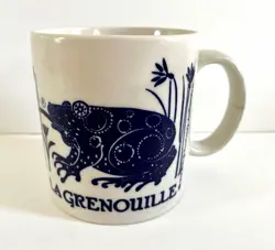 VINTAGE 1978 TAYLOR & NG LA GRENOUILLE FROG COFFEE MUG CUP BLUE