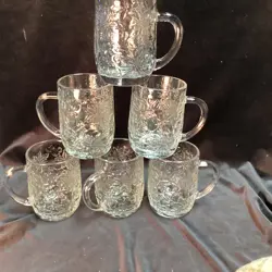 VINTAGE 6 PRINCESS HOUSE FANTASIA CRYSTAL  GLASS MUGS CUPS 4