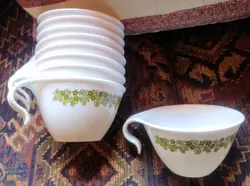 VINTAGE CORELLE COFFEE / TEA CUPS SPRING BLOSSOM CRAZY DAISY LOT OF 9 S HOOK EUC