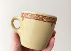 VINTAGE SHENANGO CHINA INCA WARE COFFEE CUP MUG TAN