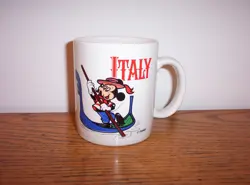 VINTAGE 90S DISNEY EPCOT CENTER WORLD SHOWCASE ITALY COFFEE CUP MUG NEVER USED
