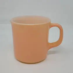 VINTAGE ANCHOR HOCKING FROSTED PINK COFFEE MUG MILK GLASS MADE IN USA