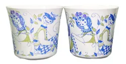 2 LOTTE FIGGJO FLINT F/F TURI DESIGN NORWAY CUP SHORT MUG VTG 70S