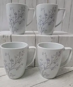 VINTAGE CORELLE COORDINATES PORCELAIN JACARANDA COFFEE/ TEA CUPS SET OF 4