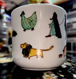 3 VINTAGE ARABIA OF FINLAND ZOO ANIMAL CHILD MUG, NOAHS ARK, ANIMAL PARADE 60S
