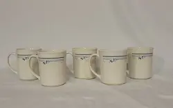 LOT OF (5) VTG CORNING CORELLE COUNTRY VIOLETS COFFEE TEA MUGS  3-7/8