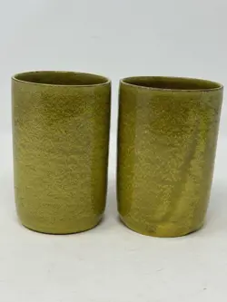 GREEN POTTERY CUPS