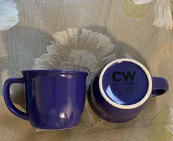 2 CORNING WARE VINTAGE COBALT BLUE MUGS WITH LIDS