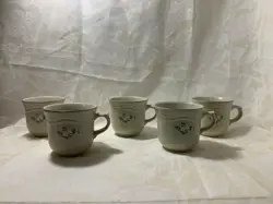 5 VINTAGE PFALTZGRAFF COFFEE CUPS MUGS HEIRLOOM STONEWARE TABLEWARE USA