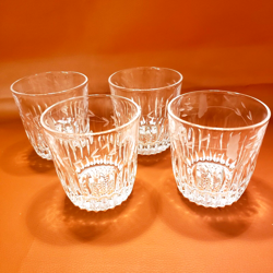 4 VINTAGE CUT & ETCHED CRYSTAL ON THE ROCKS GLASSES - PRINCESS HOUSE HERITAGE