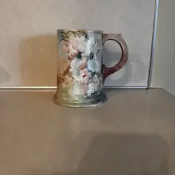 BEAUTIFUL HAND PAINTED BELL POTTERY COMPANY MUG RARE, ANTIQUE FINDLAY OH