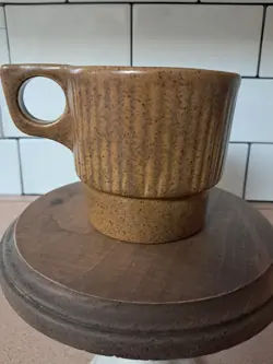 1 MONMOUTH POTTERY MOJAVE BROWN STONEWARE COFFEE MUGS USA VTG MCM