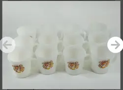 ANCHOR HOCKING FIRE KING ESSO TIGER EXXON MILK GLASS COFFEE MUG VINTAGE UP TO 12