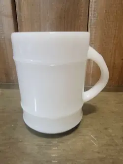 VINTAGE ANCHOR HOCKING BARREL MUG WHITE MILK GLASS COFFEE MUG (3 AVAIL)