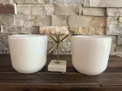 ?2X WW2 US NAVY CORNING MILK GLASS WATCHMANS HAND WARMER MUGS NO HANDLE?