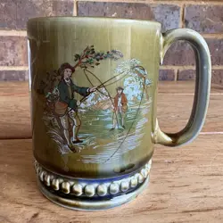 VINTAGE WADE IRISH PORCELAIN FLY FISHING MUG MADE IN IRELAND