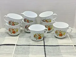 VINTAGE CORELLE BY CORNING INDIAN SUMMER SET OF 7 MUGS & CREAMER