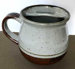 VTG SIERRA OTAGIRI JAPAN POTTERY MUSTACHE MUG CUP BROWN TAN MULTI GLAZE 3.5