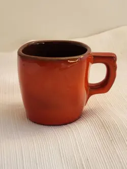 VINTAGE FRANKOMA ORANGE/RUST  DEMI CUP/MUG