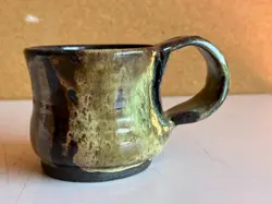 VINTAGE STUDIO ART POTTERY GLAZED STONEWARE COFFEE MUG MULTICOLOR