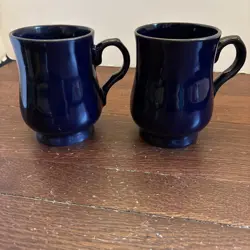 VINTAGE DEEP CHOCOLATE CAULDON POTTERY SET OF 2 MUGS MADE IN ENGLAND