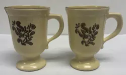 PAIR OF PFALTZGRAFF VILLAGE FOOTED PEDESTAL COFFEE MUGS REPLACEMENT VTG