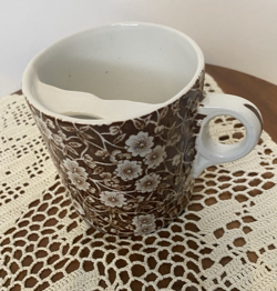 VTG ROYAL CROWNFORD BROWN/WH. MUSTACHE CALICO COFFEE MUG STAFFORDSHIRE ENGLAND