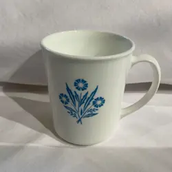 CORELLE CORNING CORNFLOWER MUG COFFEE CUP 3.75 INCH BLUE FLOWERS USA  VINTAGE