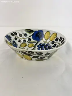 VINTAGE ARABIA FINLAND 1970 PARATIISI PANSIES & FRUIT CEREAL BOWL