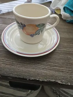 VINTAGE CORNING CORELLE ABUNDANCE FRUIT REPLACEMENT COFFEE MUG TEA CUP SAUCER