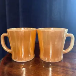 VINTAGE FIRE KING, PEACH LUSTER MUGS