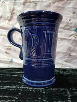 FIESTA 21 OZ CAPPUCCINO/LATTE PEDESTAL COFFEE MUG COBALT BLUE, EXTREMELY RARE
