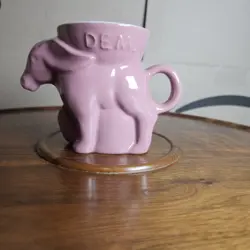 VINTAGE 1992 FRANKOMA DEM POLITICAL DEMOCRAT DONKEY COFFEE CUP MUG PLANTER 4