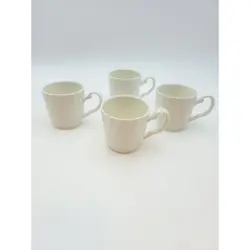JOHNSON BROS. REGENCY SNOW WHITE MUG MADE IN ENGLAND VTG SET 4