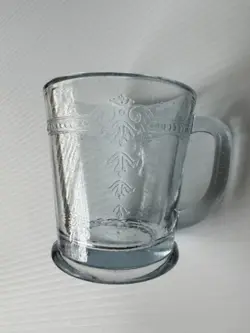 2 VTG FIRE KING PHILBE BLUE SAPPHIRE COFFEE MUGS OVEN GLASS THICK D HANDLE