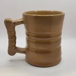 FRANKOMA POTTERY PLAINSMAN GOLD/BROWN SATIN MUG C3, MCM VTG '50'S,  4